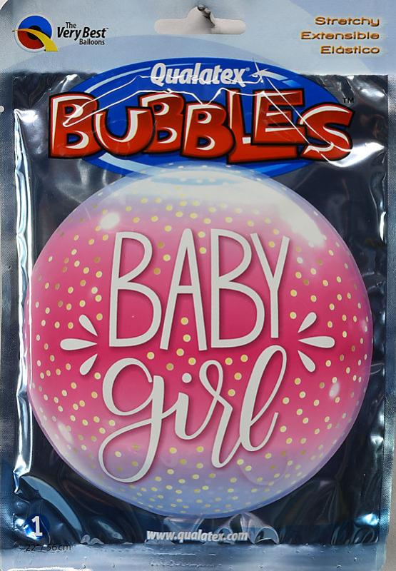 Qualatex Bubbles Helium Ballon Baby Girl