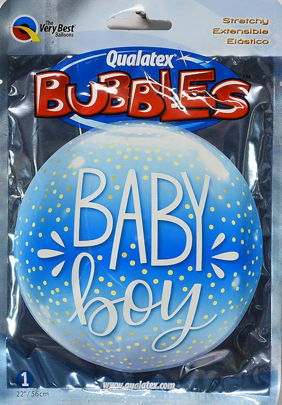 Qualatex Bubbles Helium Ballon Baby Boy
