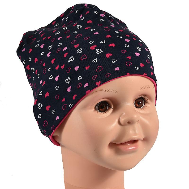 Baby Wendemütze 7-10 Jahre Herzchen pink