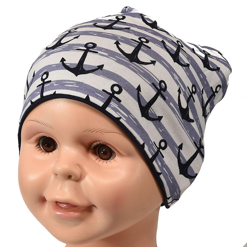 Baby Wendemütze 0-2 Jahre Anker blau