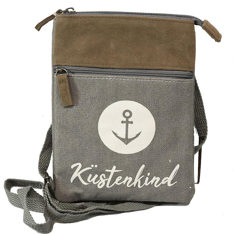 Handtasche Patchwork Crossbag Anker  Küstenkind Grau